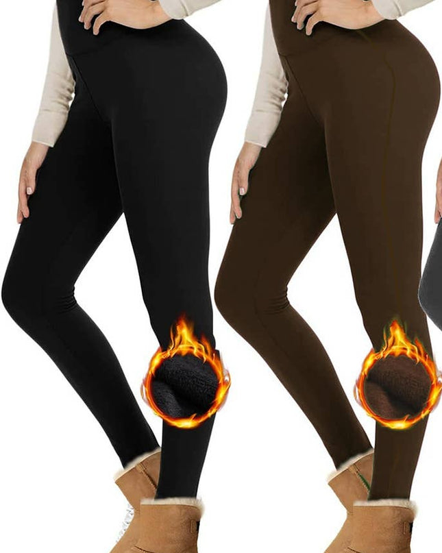 Black Fleece Lined Thermal Leggings