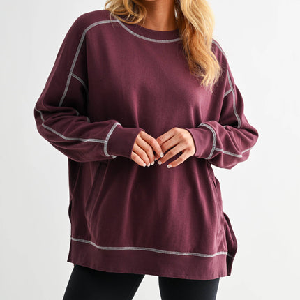 Plum casual sweatshirt top