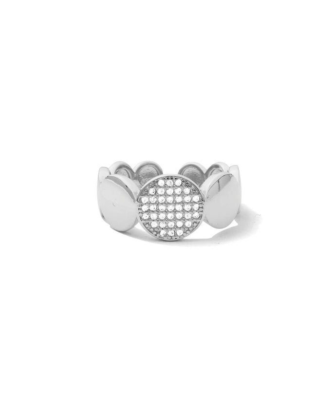 Silver Stand Out Pave Circle Ring - Shop Simply Apparel