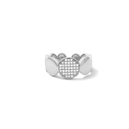 Silver Stand Out Pave Circle Ring