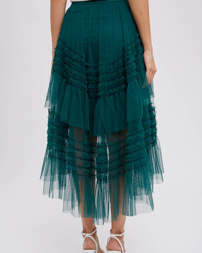 Forest Hi-Lo Tulle Midi Skirt - Shop Simply Apparel