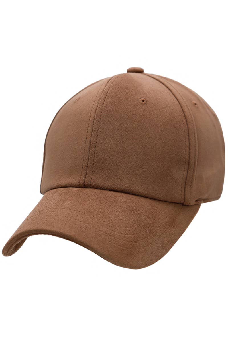 Light Brown Premium Faux Suede Baseball Cap