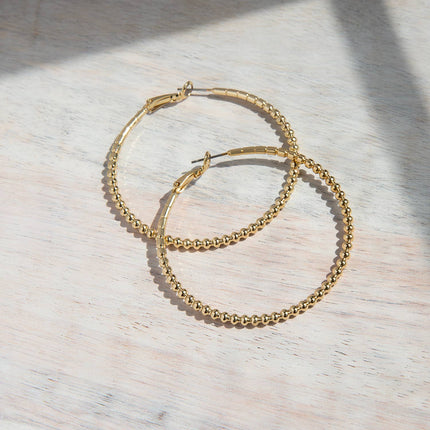 Gold Large Metal Ball Hoop
