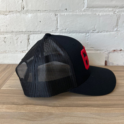 607 Trucker Hat Black with Red - Shop Simply Apparel