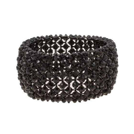 Jet Black Stretch Crystal Bracelet - Shop Simply Apparel