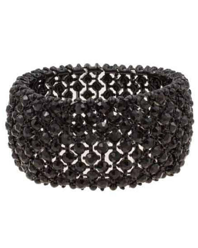 Jet Black Stretch Crystal Bracelet