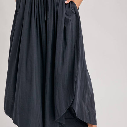 Ash Grey Side Slit Wide Leg Pants