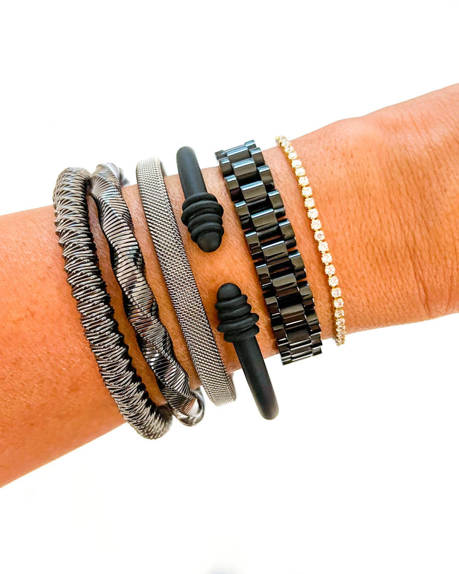 Black Tight Twist Slinky Bracelet - Shop Simply Apparel