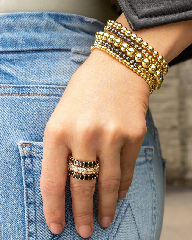 Clear Adjustable Pave Ring - Shop Simply Apparel