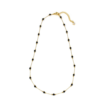 Black Satellite Beaded Necklace