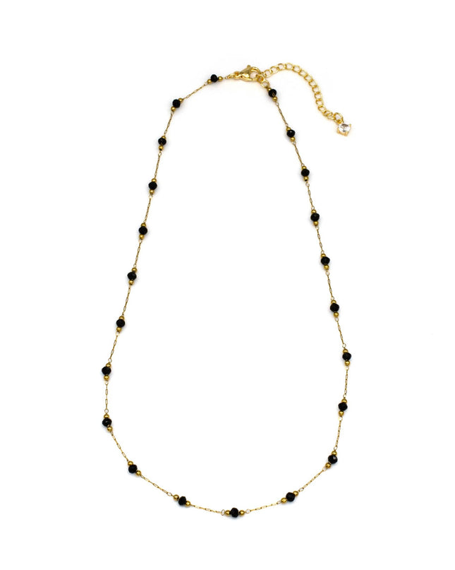 Black Satellite Beaded Necklace