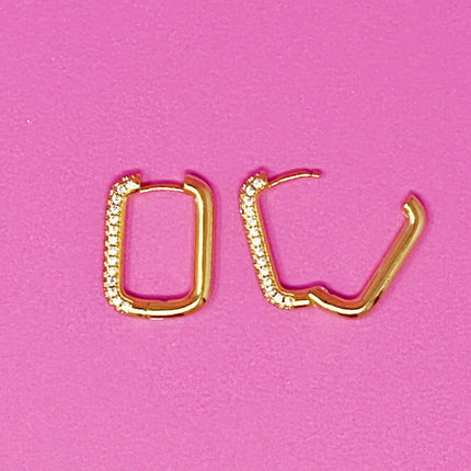 Rectangle Reversible Hoop Earrings - Shop Simply Apparel