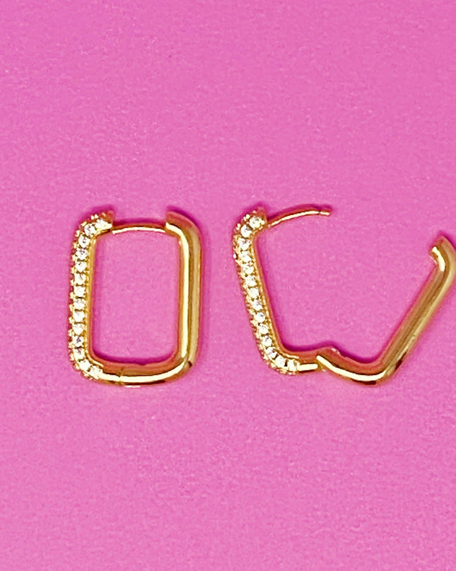 Rectangle Reversible Hoop Earrings