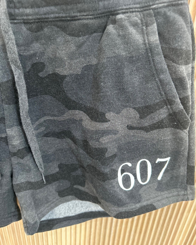 Black Camo Heather 607 Fleece Shorts - Shop Simply Apparel