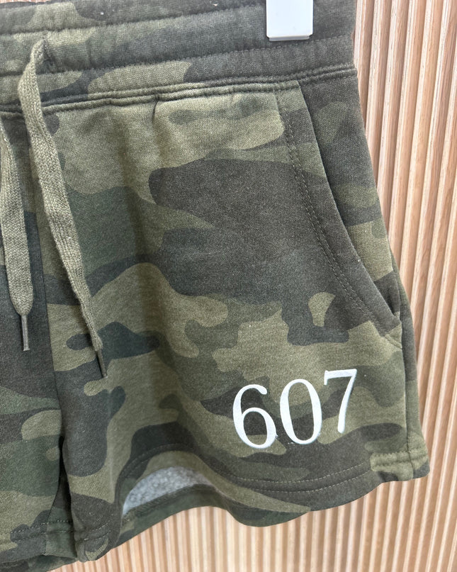 Forest Camo Heather 607 Fleece Shorts - Shop Simply Apparel