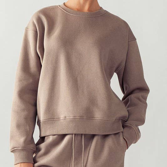 Mocha Mousse Fleece Sweatshirt