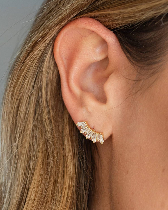 Curved Baguette Studs - Shop Simply Apparel