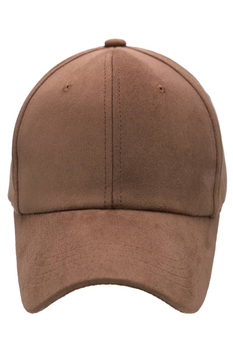 Light Brown Premium Faux Suede Baseball Cap