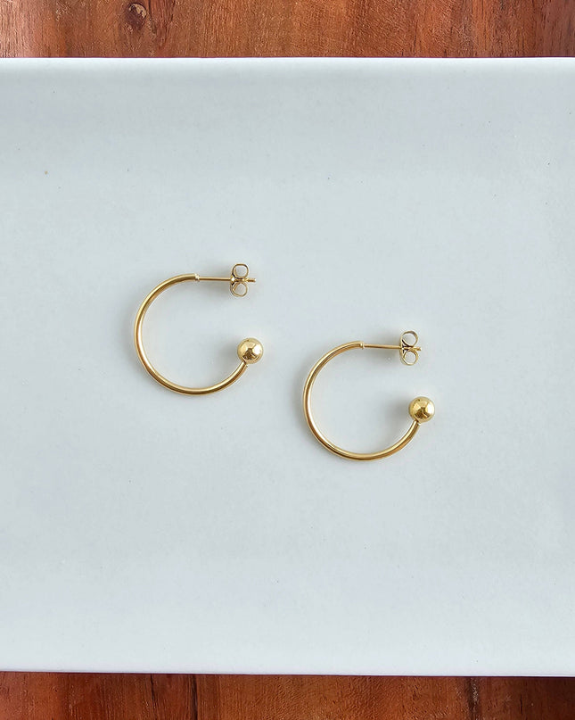 Poppy Red Magnolia Hoops