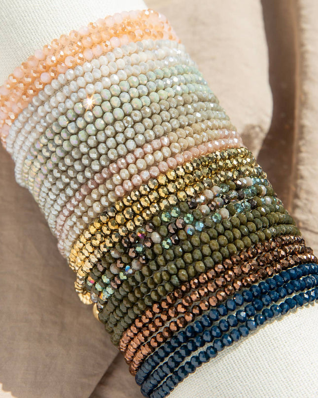 Peach Stretch Crystal Beaded Wrap Bracelet - Shop Simply Apparel