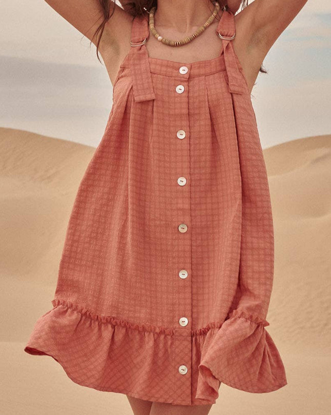 Ash Rose Square Neck Button Front Dress - Shop Simply Apparel