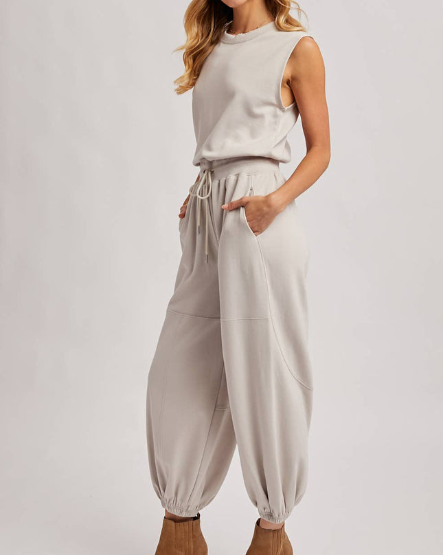 Ecru Casual Knit Jumpsuit - Shop Simply Apparel