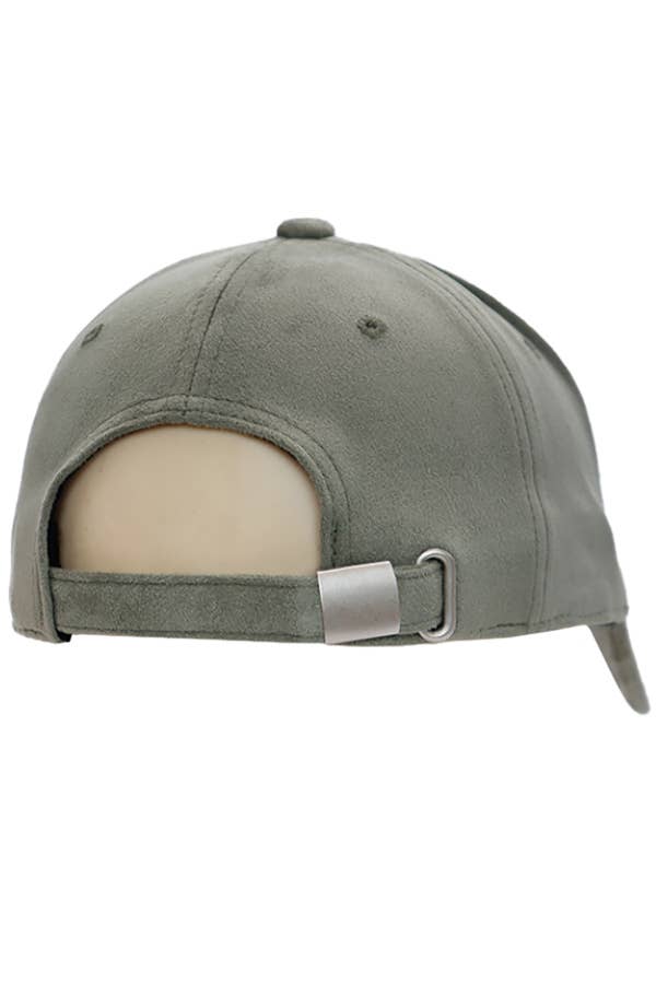 Olive Premium Faux Suede Baseball Cap