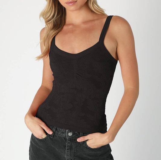 NIKIBIKI Black Lace V Neck Top