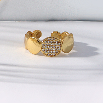 Gold Stand Out Pave Circle Ring - Shop Simply Apparel