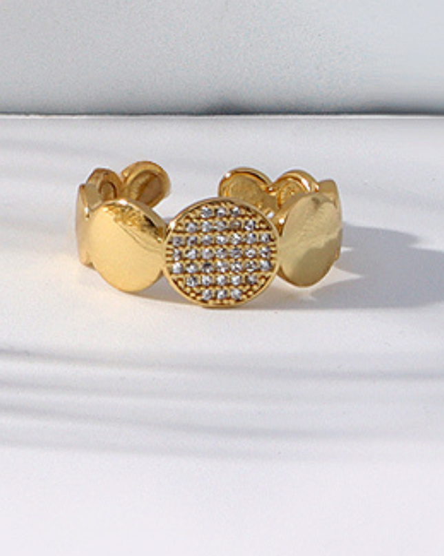 Gold Stand Out Pave Circle Ring - Shop Simply Apparel