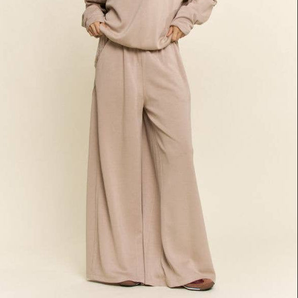 Beige Mixed Media Lounge Pant