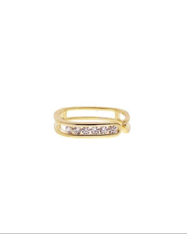 pave geo open bar adjustable ring
