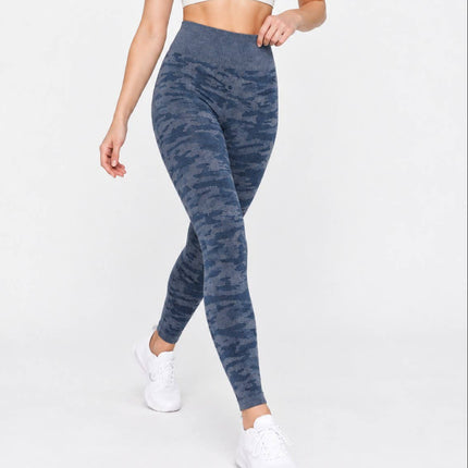 Navy Textured High Waist Leggings