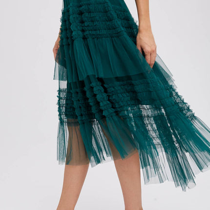 Forest Hi-Lo Tulle Midi Skirt - Shop Simply Apparel