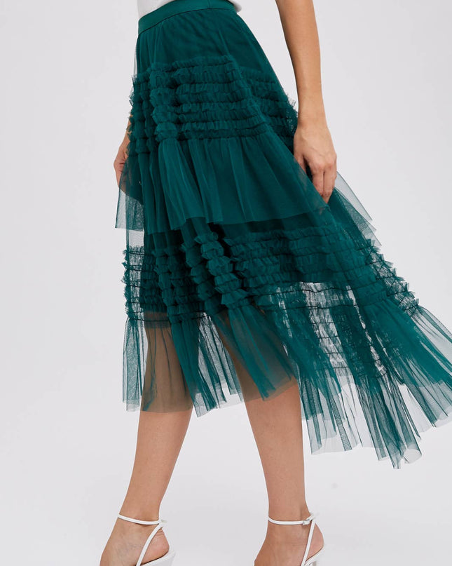 Forest Hi-Lo Tulle Midi Skirt - Shop Simply Apparel