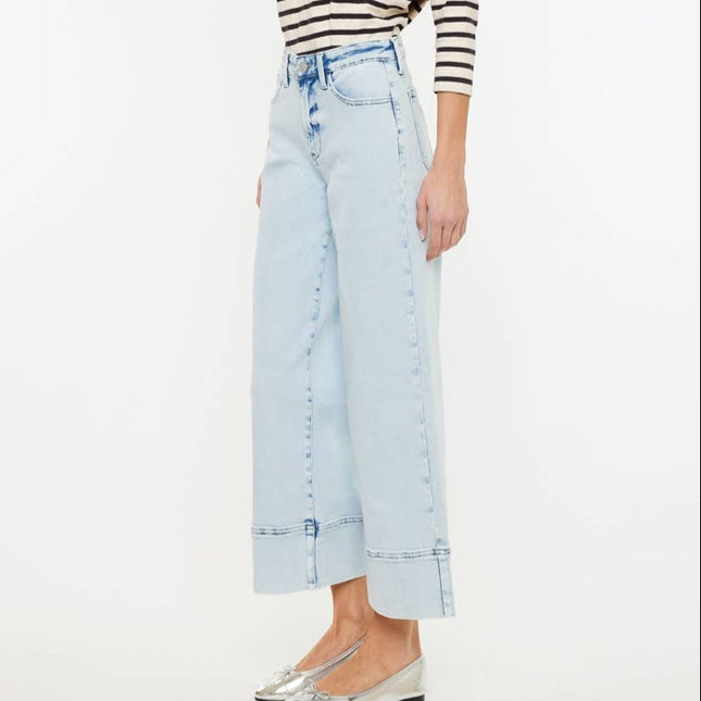 High Rise Cropped Wide Leg Jeans