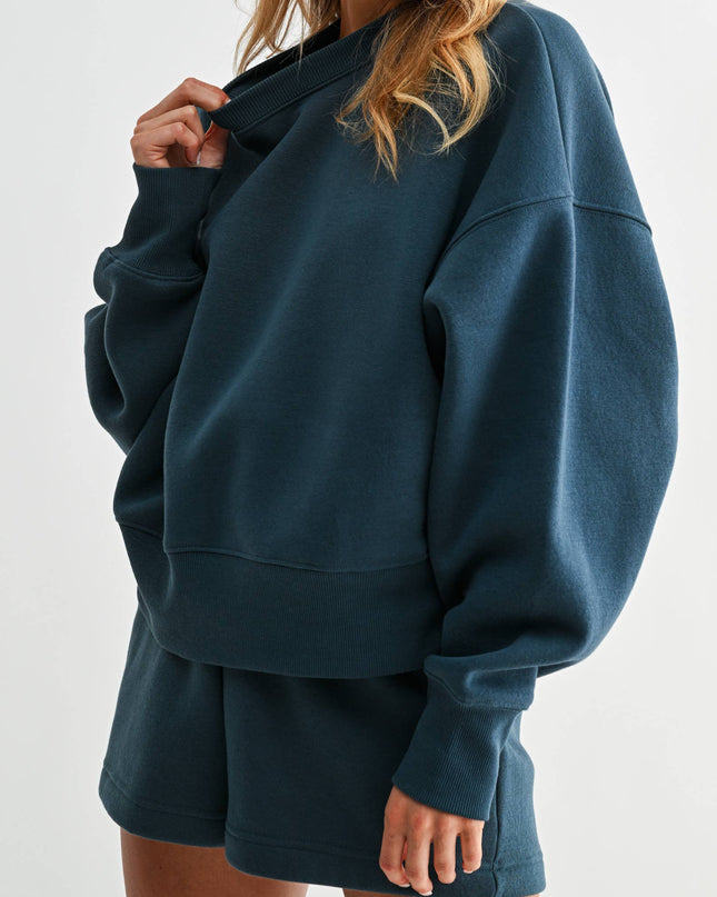 CloudWalk Balloon Sleeve Fleece Crewneck - Shop Simply Apparel