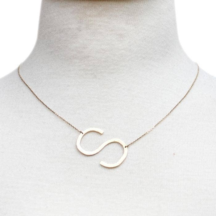 S Monogram Initial Necklace