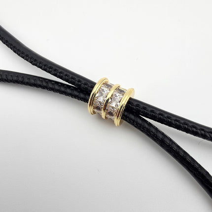 Black Adjustable Cord Necklace With Gold Pendant - Shop Simply Apparel