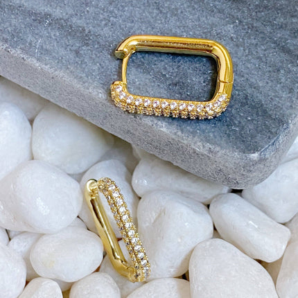 Rectangle Reversible Hoop Earrings - Shop Simply Apparel