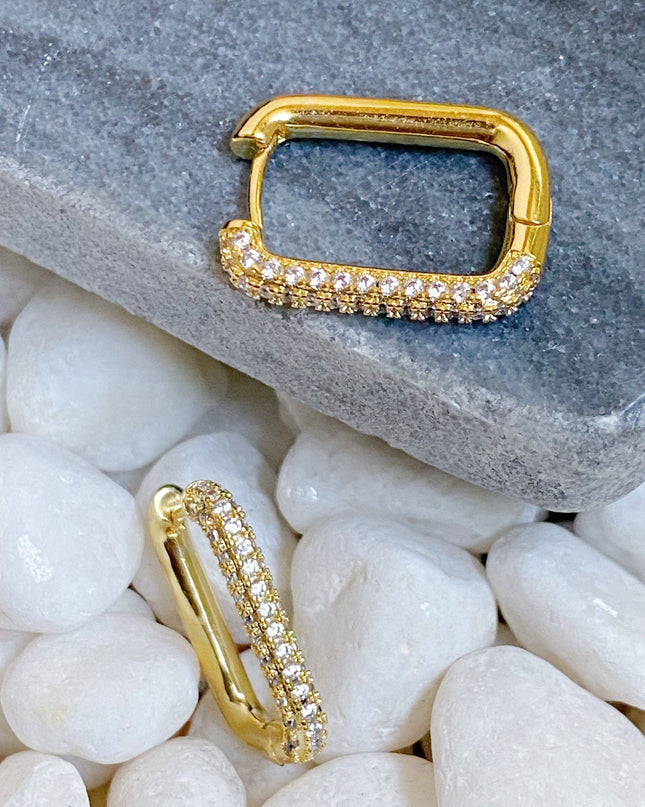 Rectangle Reversible Hoop Earrings