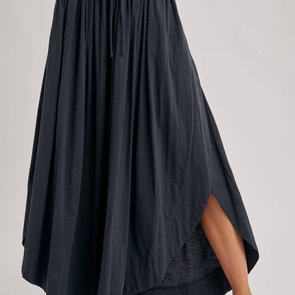 Ash Grey Side Slit Wide Leg Pants