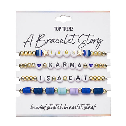 Karma is a Cat Beaded Stretch Bracelets Set