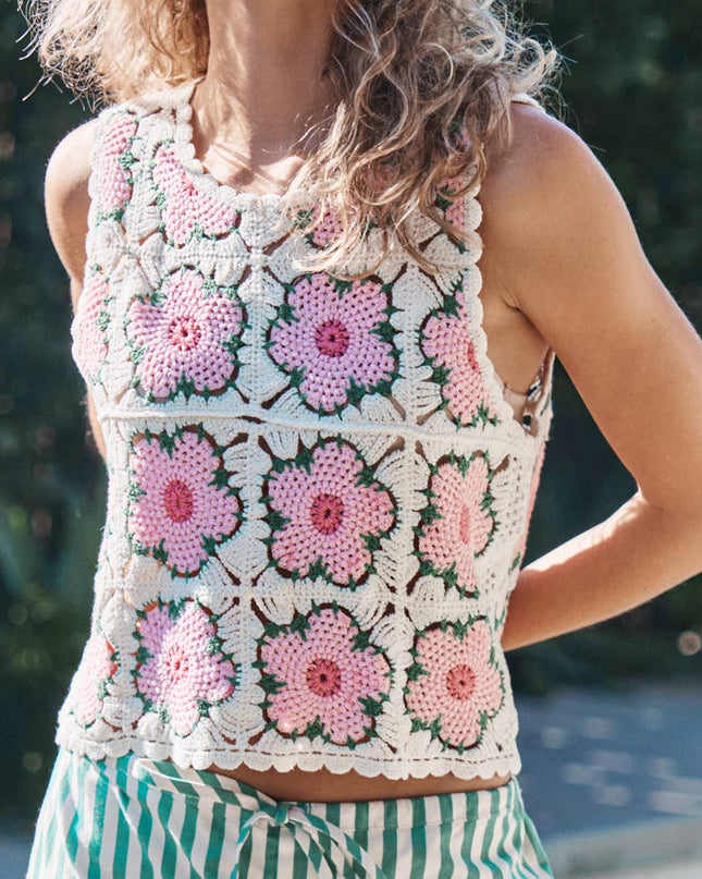 Floral Crochet Tank Top