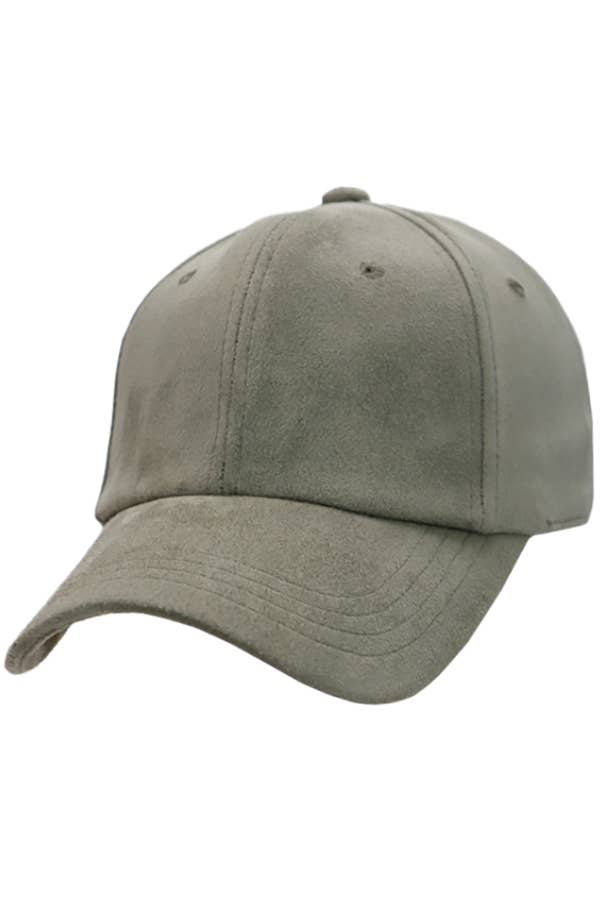 Olive Premium Faux Suede Baseball Cap