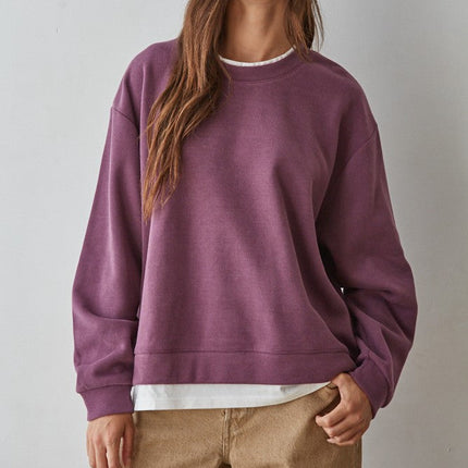 Plum Always On Crew Pullover