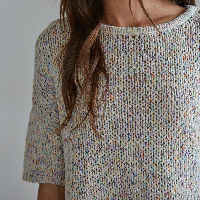 Oatmeal Multi Sweater Top - Shop Simply Apparel