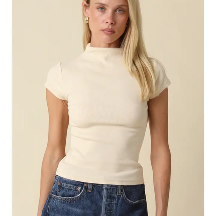 Ecru Anora Neck Knit Top