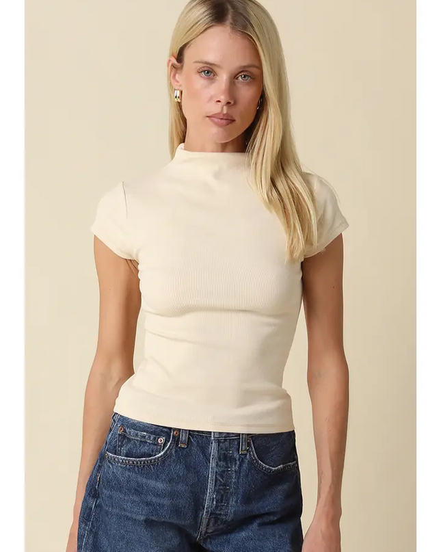 Ecru Anora Neck Knit Top