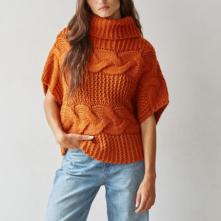 Burnt Orange Aris Turtleneck Sweater